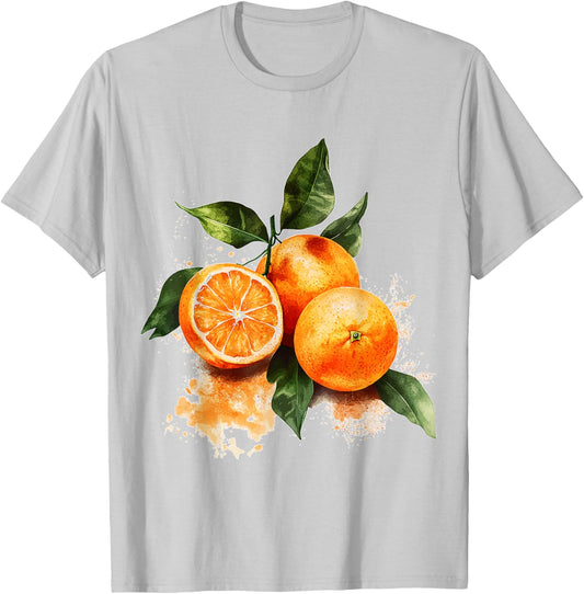 Oranges Fruit Motif Art Oranges T-Shirt - T-Shirt | Ash