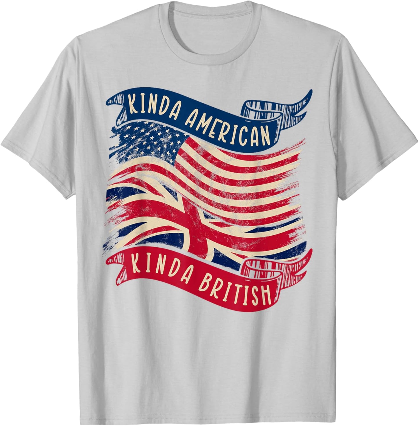 Kinda American Kinda British Heritage Citizenship T-Shirt - T-Shirt | Ash