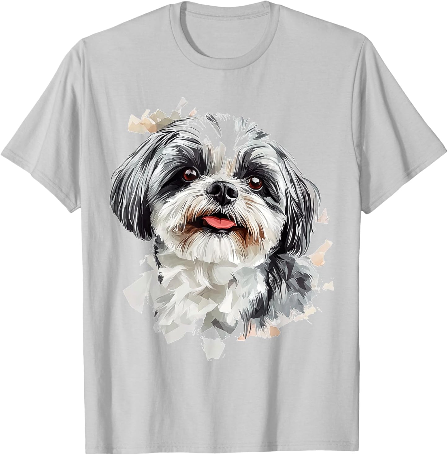 Shih Tzu Dog Motif Pet Illustration Shih Tzu Women Kids T-Shirt - T-Shirt | Ash