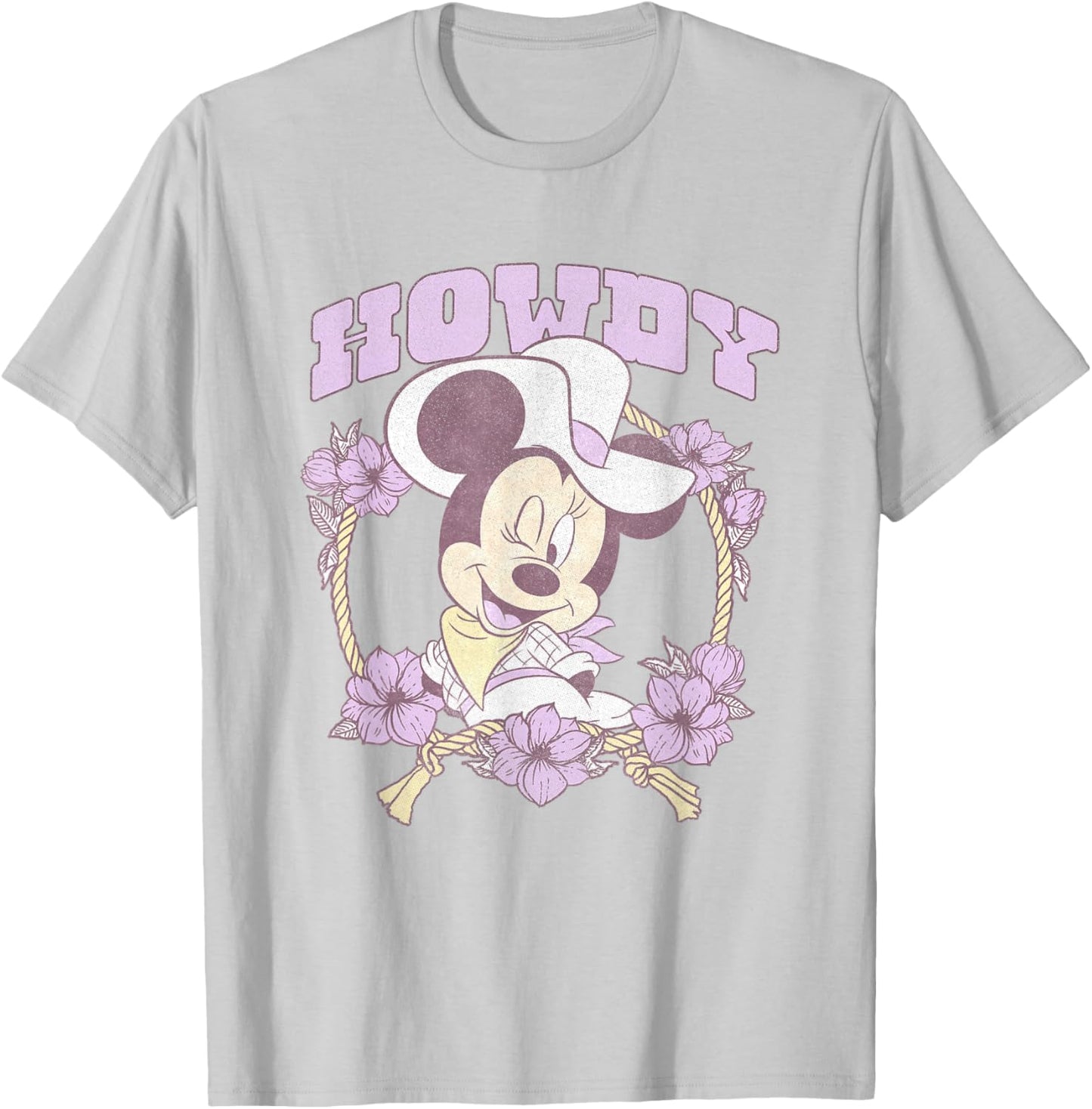Disney Minnie Mouse Cute Cowgirl Minnie Vintage Big Logo T-Shirt - T-Shirt | Ash