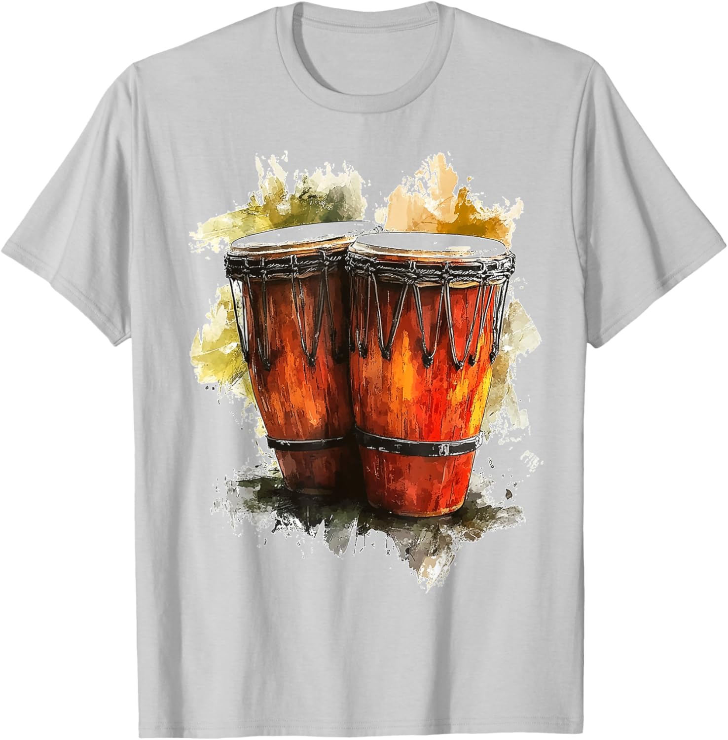 Congas Music Instrument Graphic Art Congas T-Shirt - T-Shirt | Ash