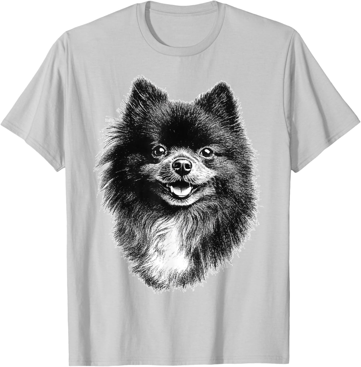 Pomeranian Dog Graphic Pet Artwork Pomeranian T-Shirt - T-Shirt | Ash