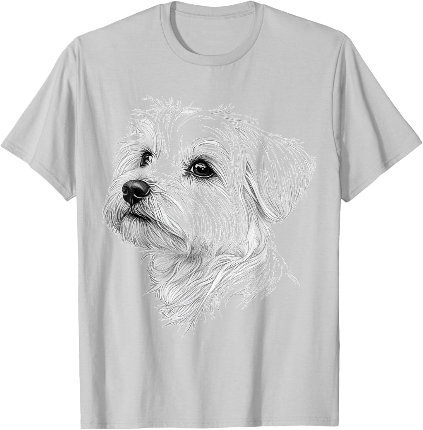 Maltese Dog Graphic Pet Illustration Maltese Women Kids T-Shirt - T-Shirt | Ash