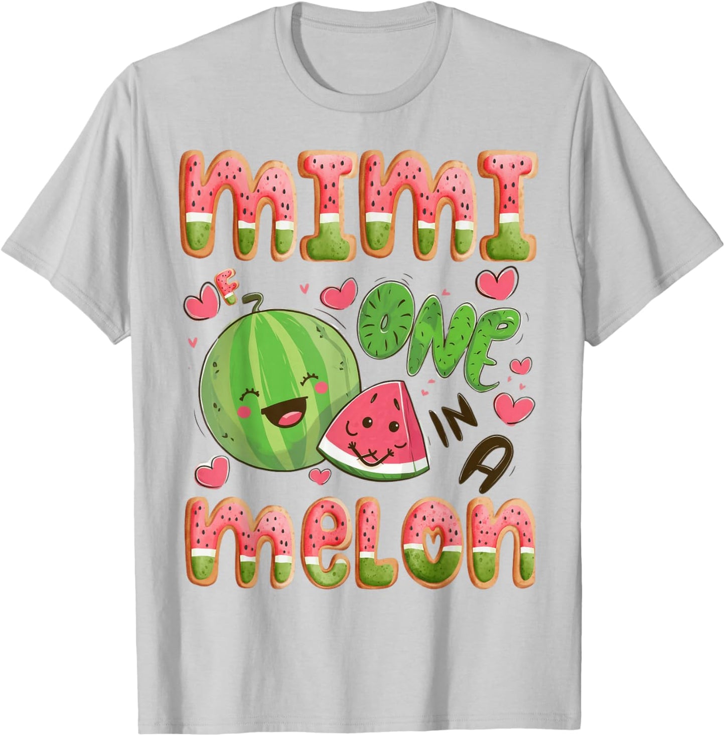 Mimi Of One In A Melon 1St Birthday Watermelon Bday Party T-Shirt - T-Shirt | Ash