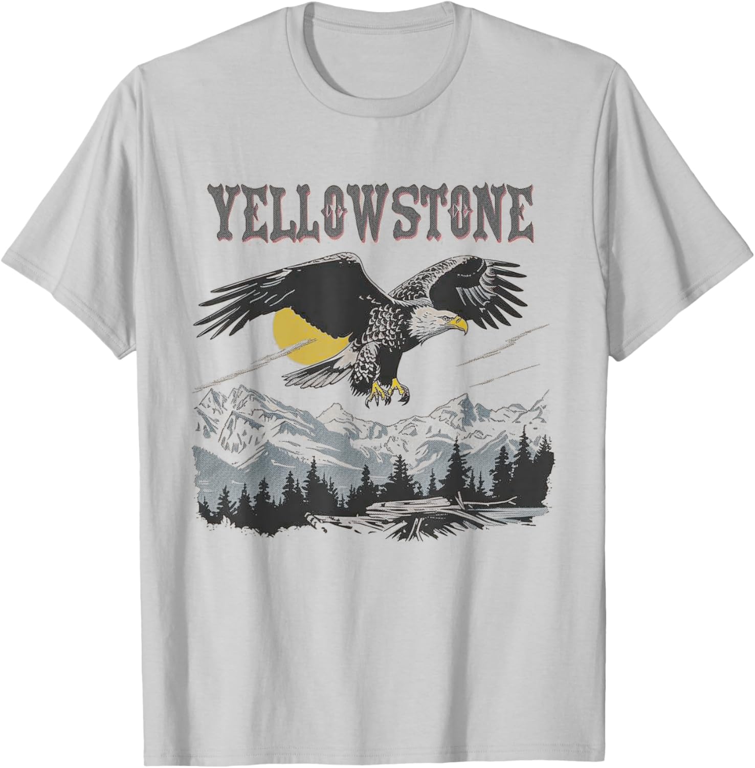 Yellowstone - US National Park Vintage Men Women Kids Retro T-Shirt - T-Shirt | Ash