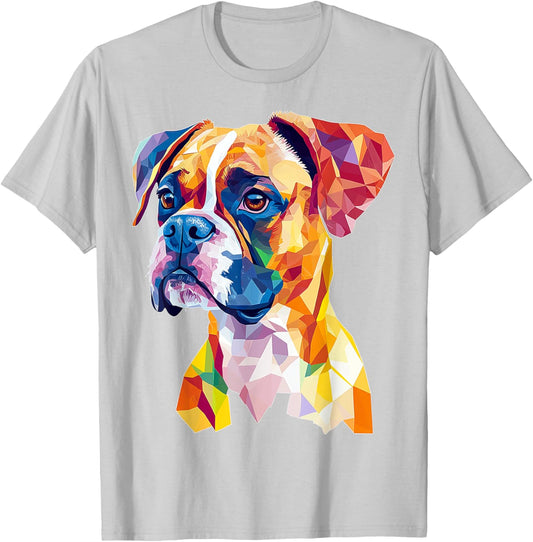Boxer Dog Graphic Pet Art Boxer Women Kids T-Shirt - T-Shirt | Ash
