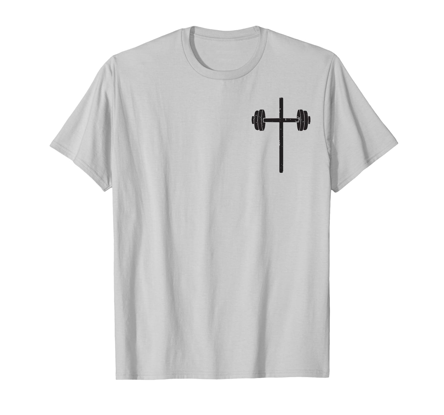 Faith-Fitness Christian Workout Barbell Cross Dumbbell Gym T-Shirt