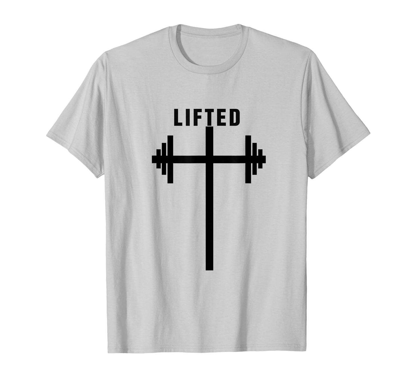 Lifted Dumbbell Barbell Cross Christian Gym Workout Lifting T-Shirt