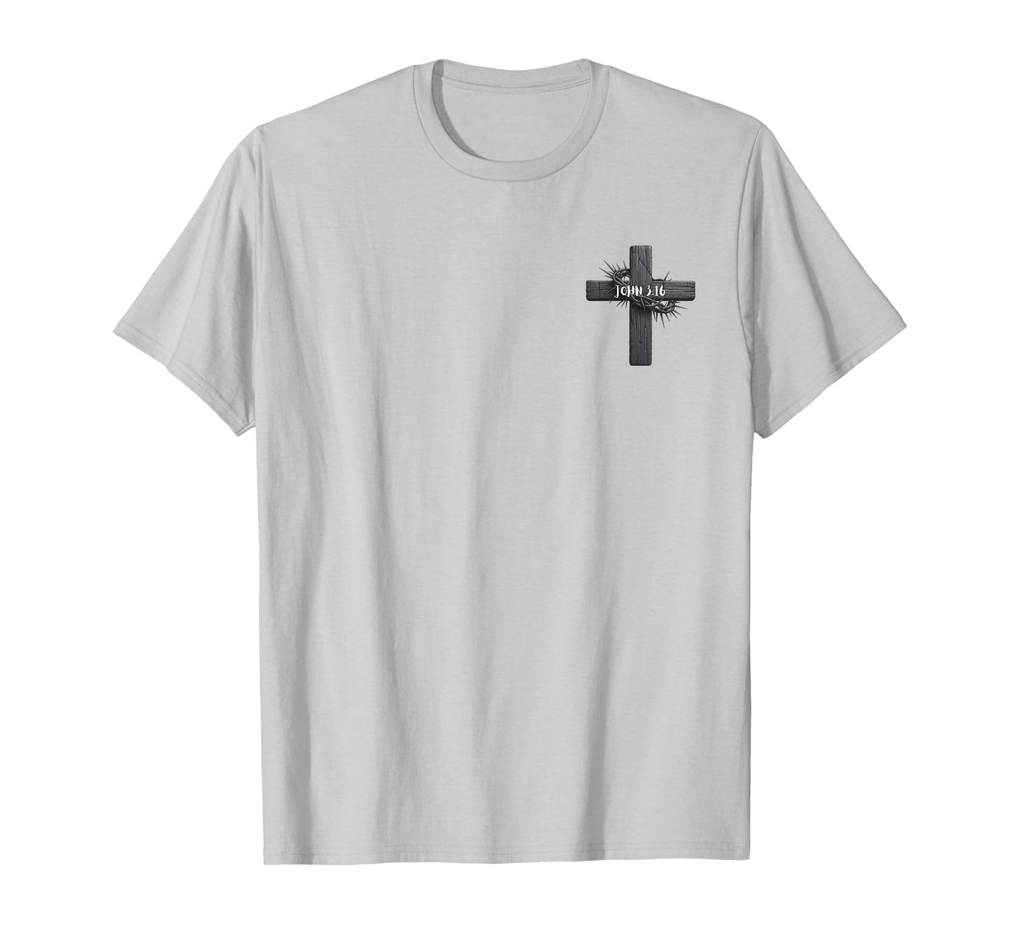 John 3:16 Rugged Cross & Crown of Thorns-Jesus Carries Cross T-Shirt