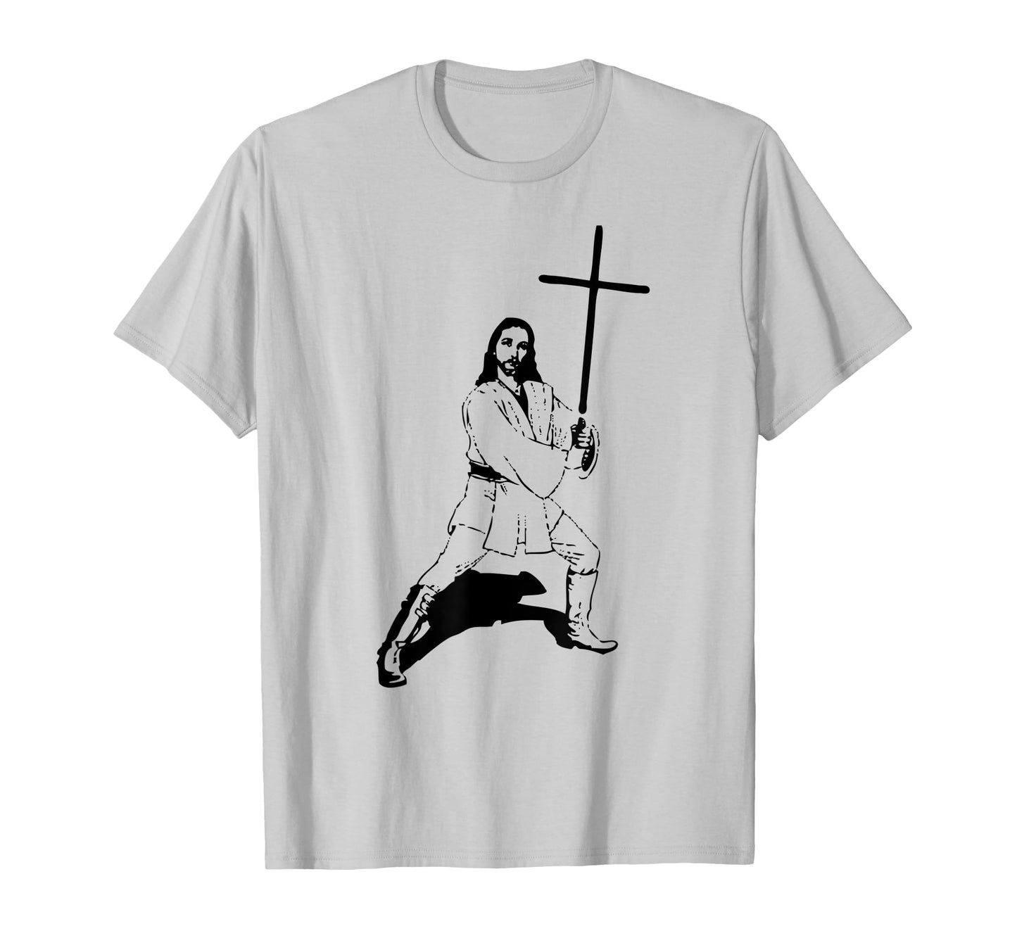 Funny Jesus With Saber - Jesus Cross Christian God & Jesus T-Shirt