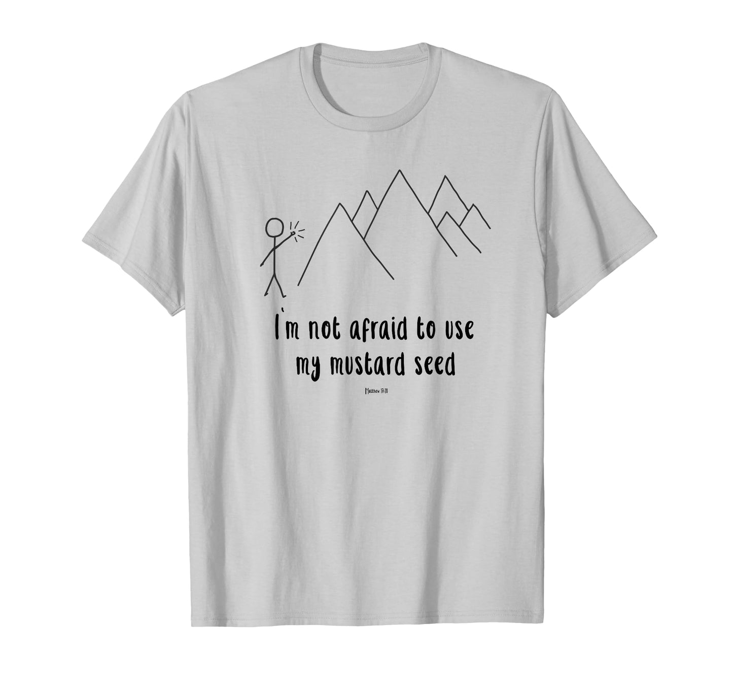 Faith Moves Mountains Mustard Size Christian Teen Youth T-Shirt