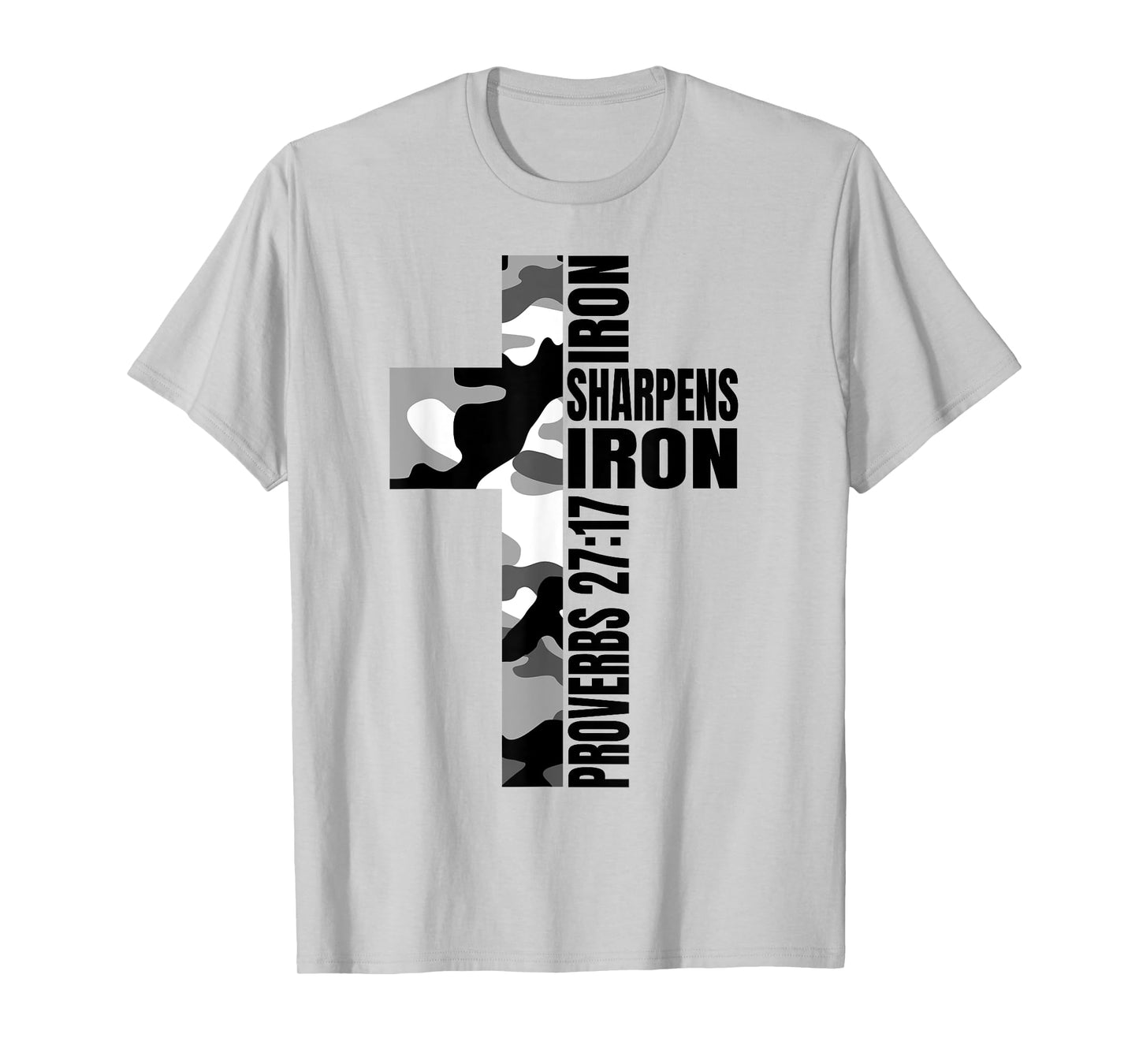 White Camo Iron Sharpens Iron Christian Verse Family Couples T-Shirt