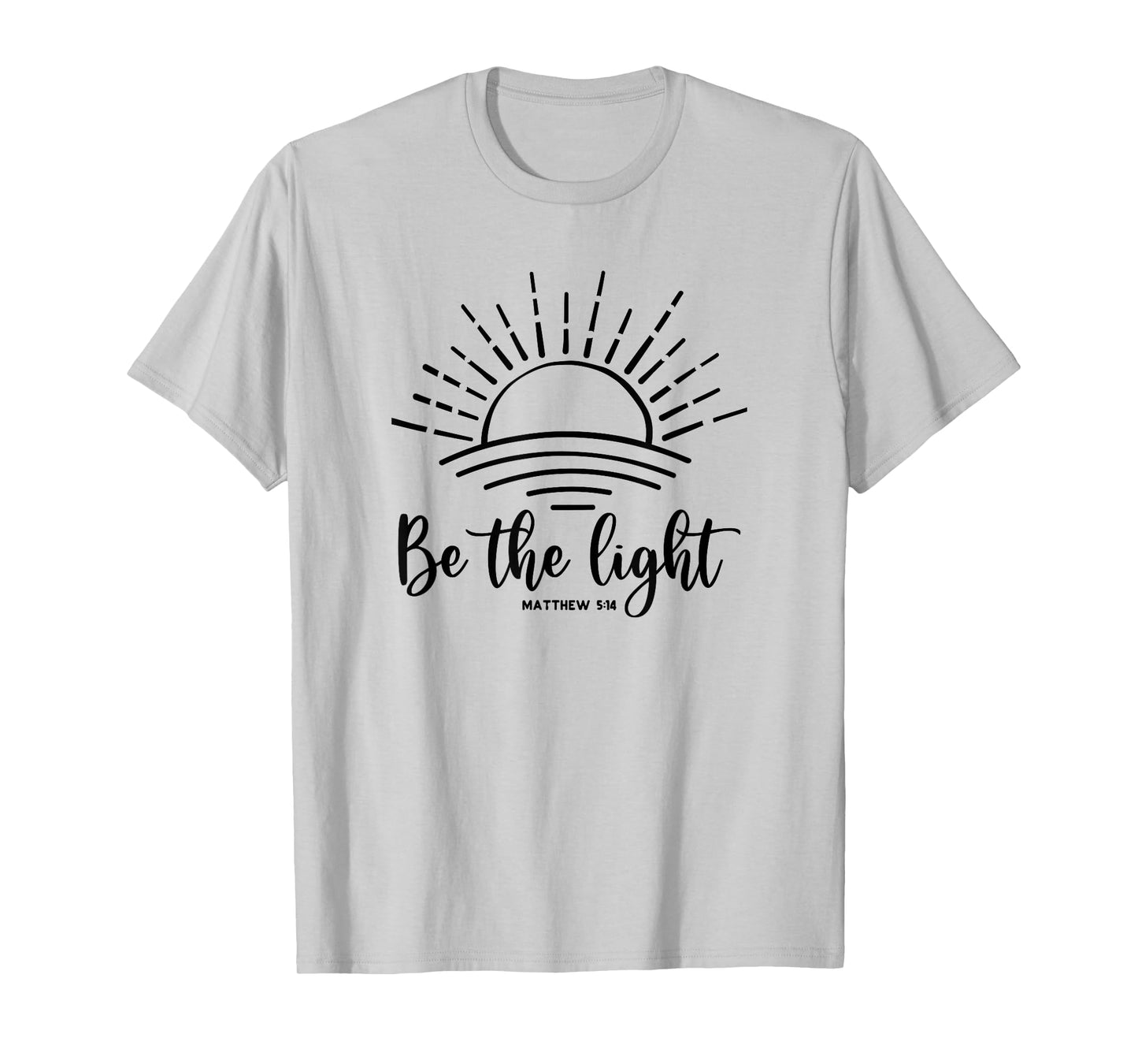 Be the Light Matthew 5:14 Christian Witness Tee Unisex Christian Adults & Kids Grey Small Crew Neck Short Sleeve T-Shirt