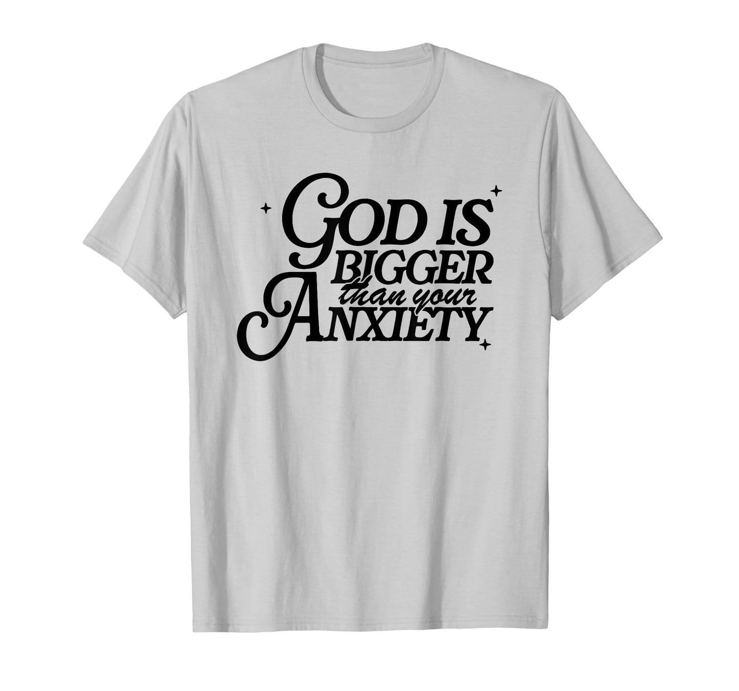 God Is Bigger Than Your Anxiety, Christian Retro T-Shirt