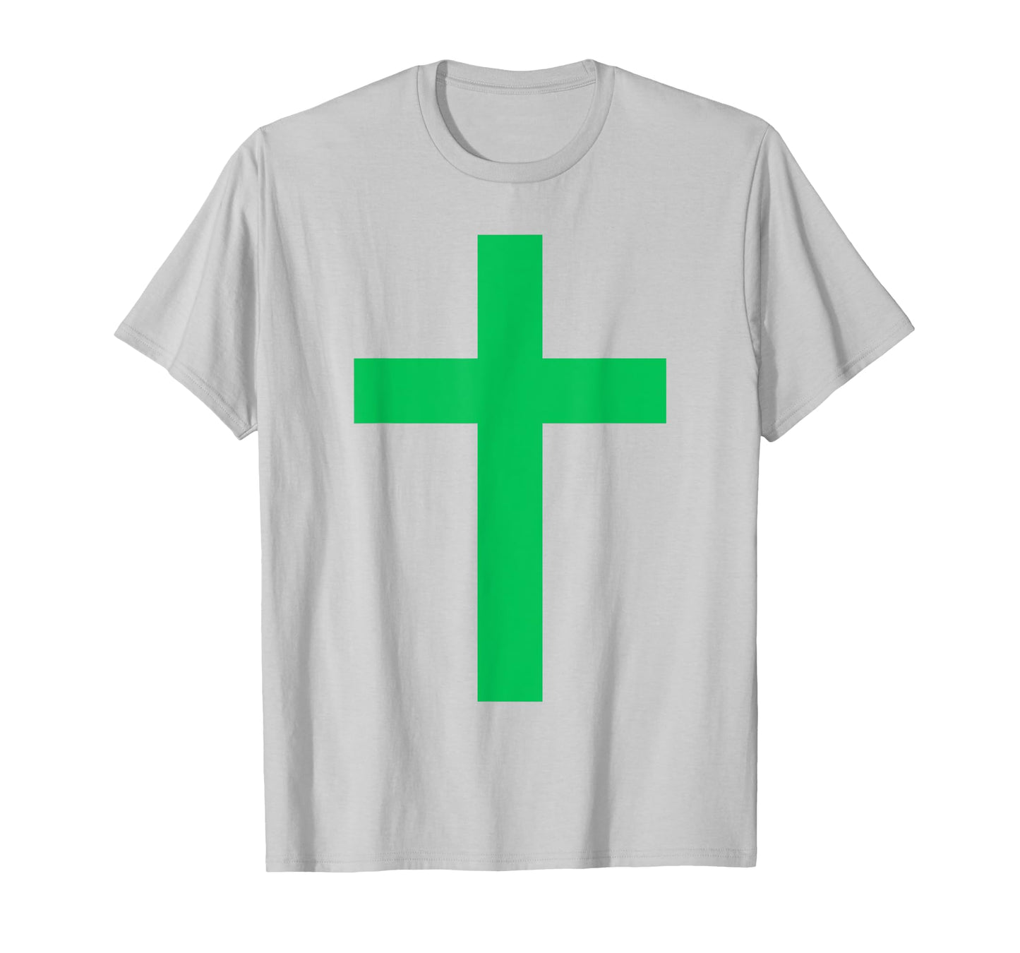Green Christian Jesus Cross White T-Shirt