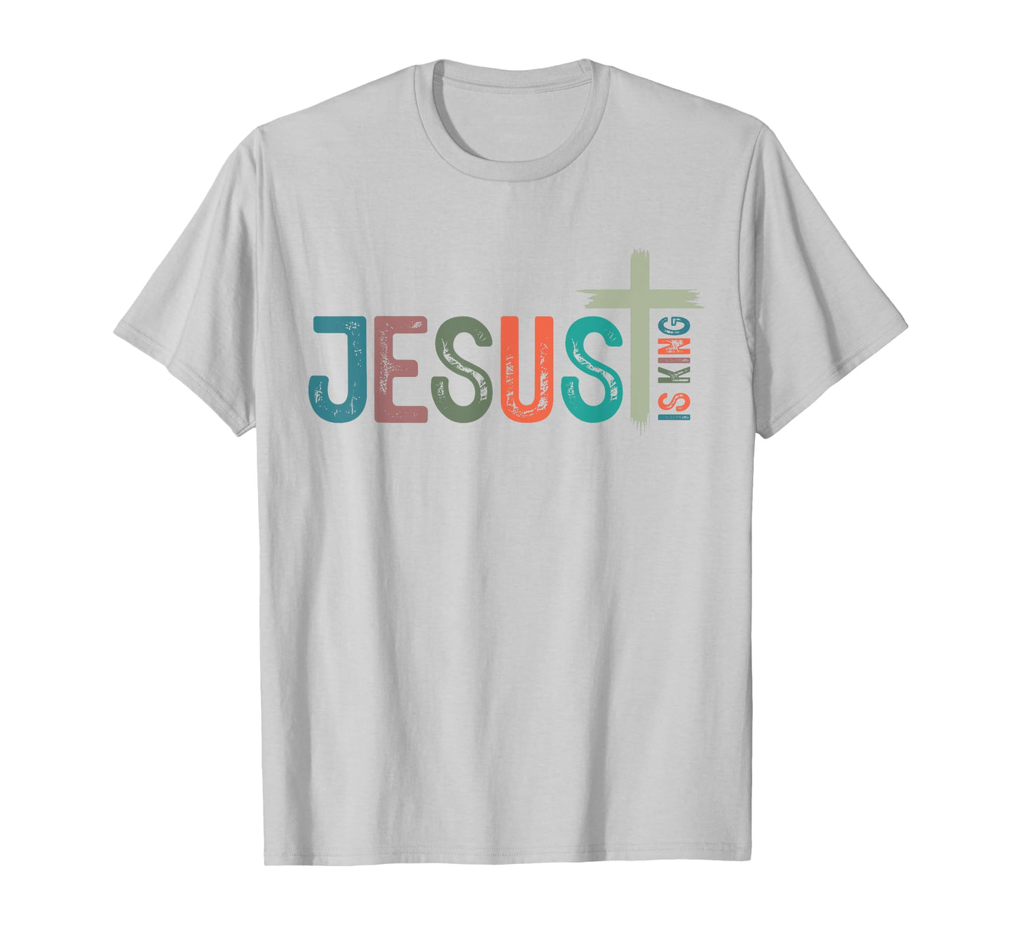 Jesus is King Christian Cross Retro God Loves You Religious T-Shirt