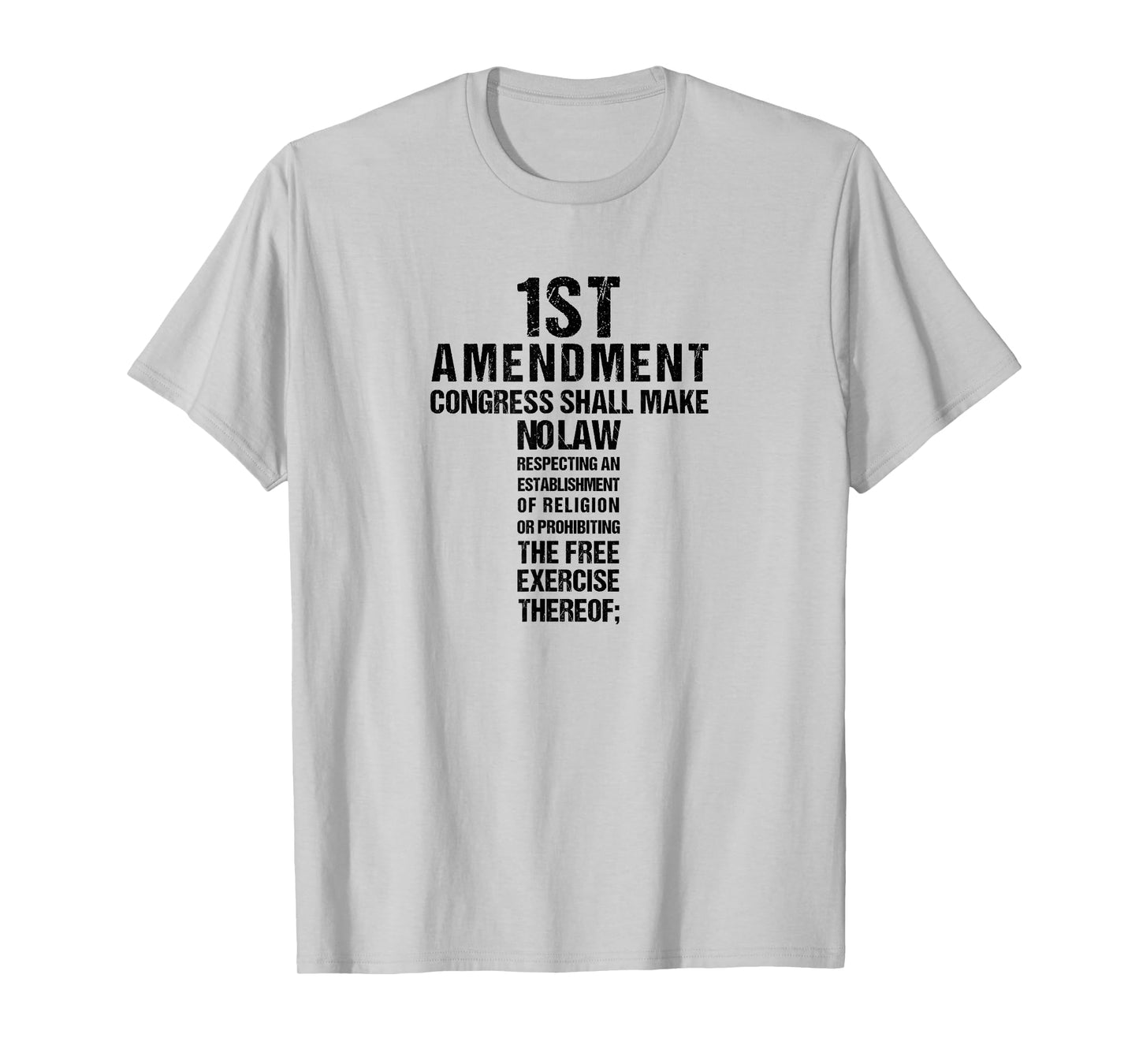 Christian Cross First Amendment Freedom of Religion Word T-Shirt