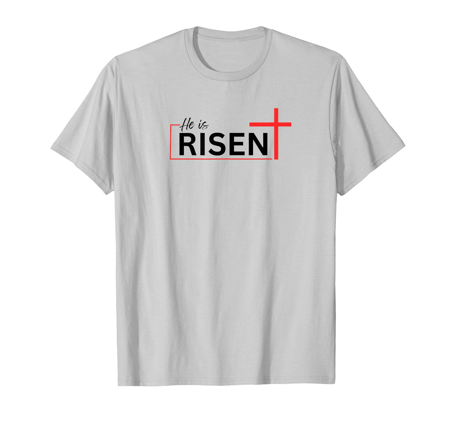 He is Risen Bold Red Cross Easter Christian Faith Design T-Shirt
