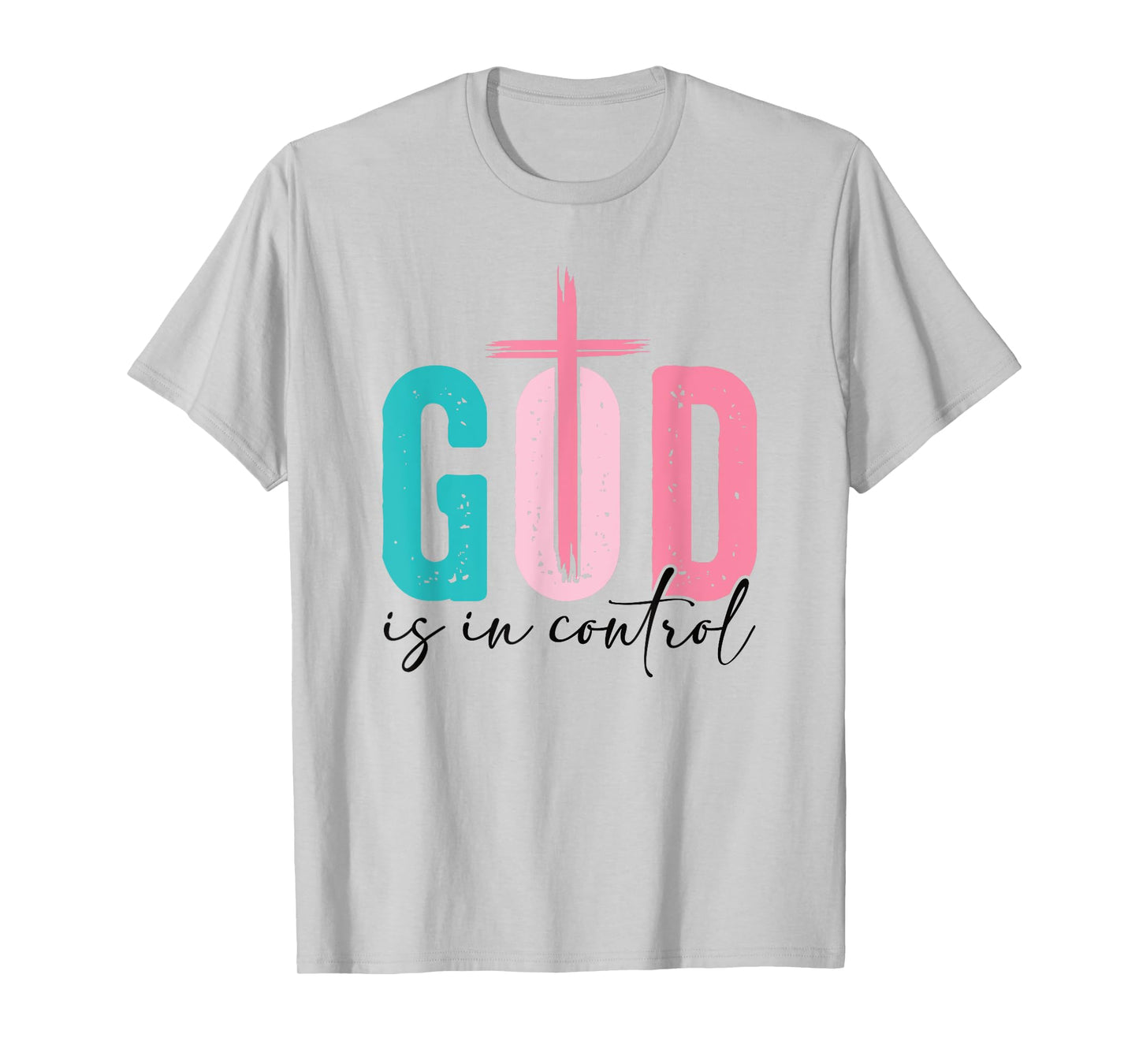 Christian Faith Shirt God is in Control Cross Religious Tee T-Shirt