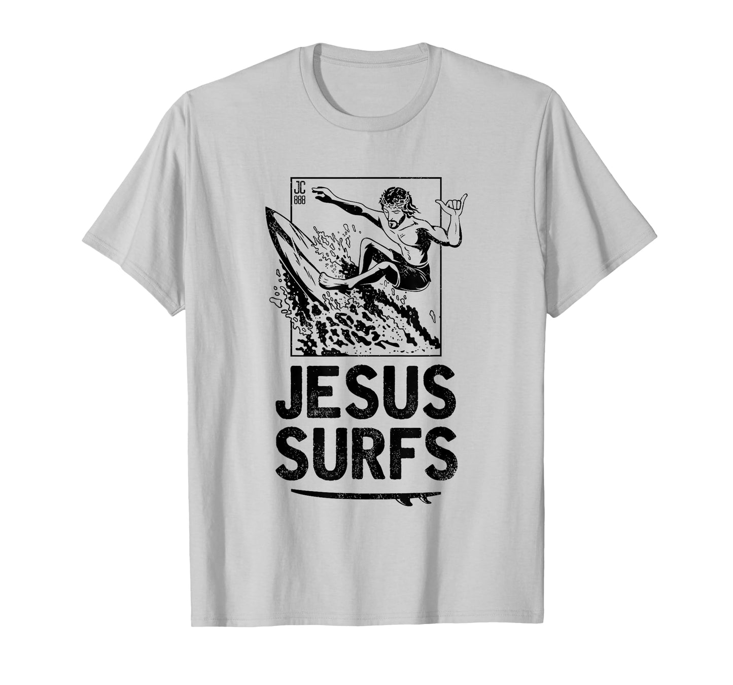 Jesus Surfs Funny Jesus Christian Surfer T-Shirt