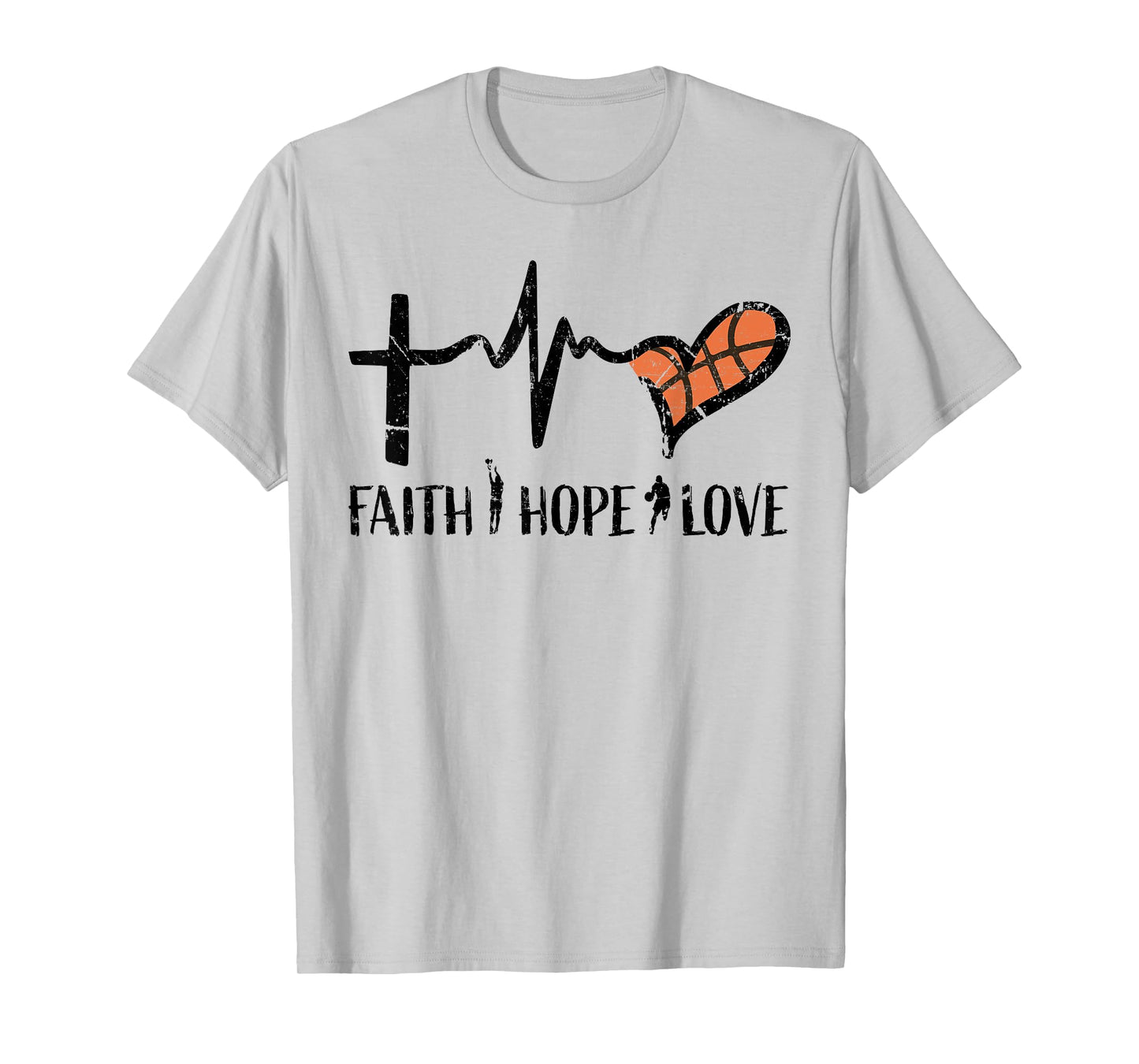 Christian Basketball Gifts Faith Hope Love Religious Kids T-Shirt