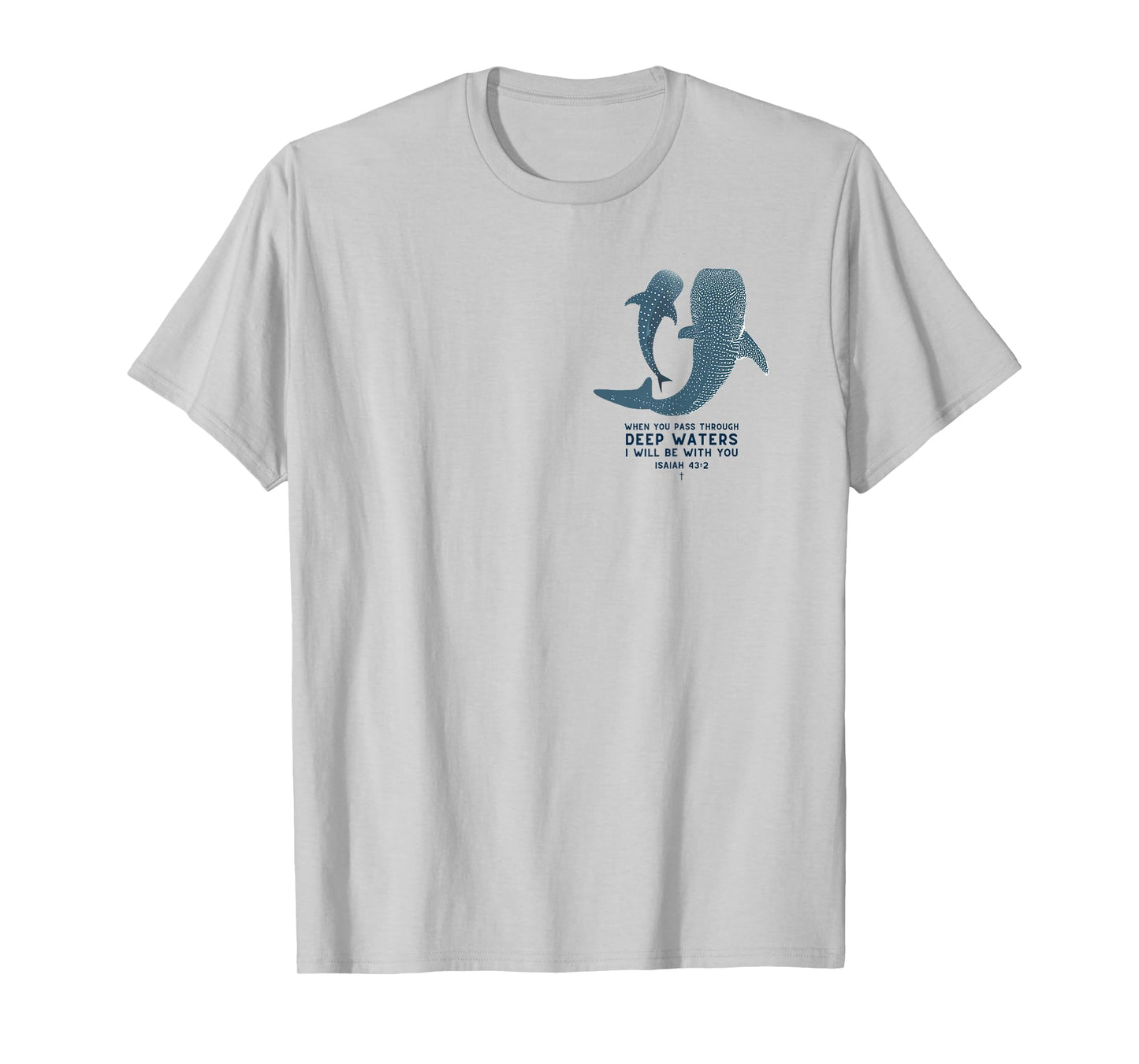 Christian Scripture Jesus Ocean Whale Shark (On Back) T-Shirt