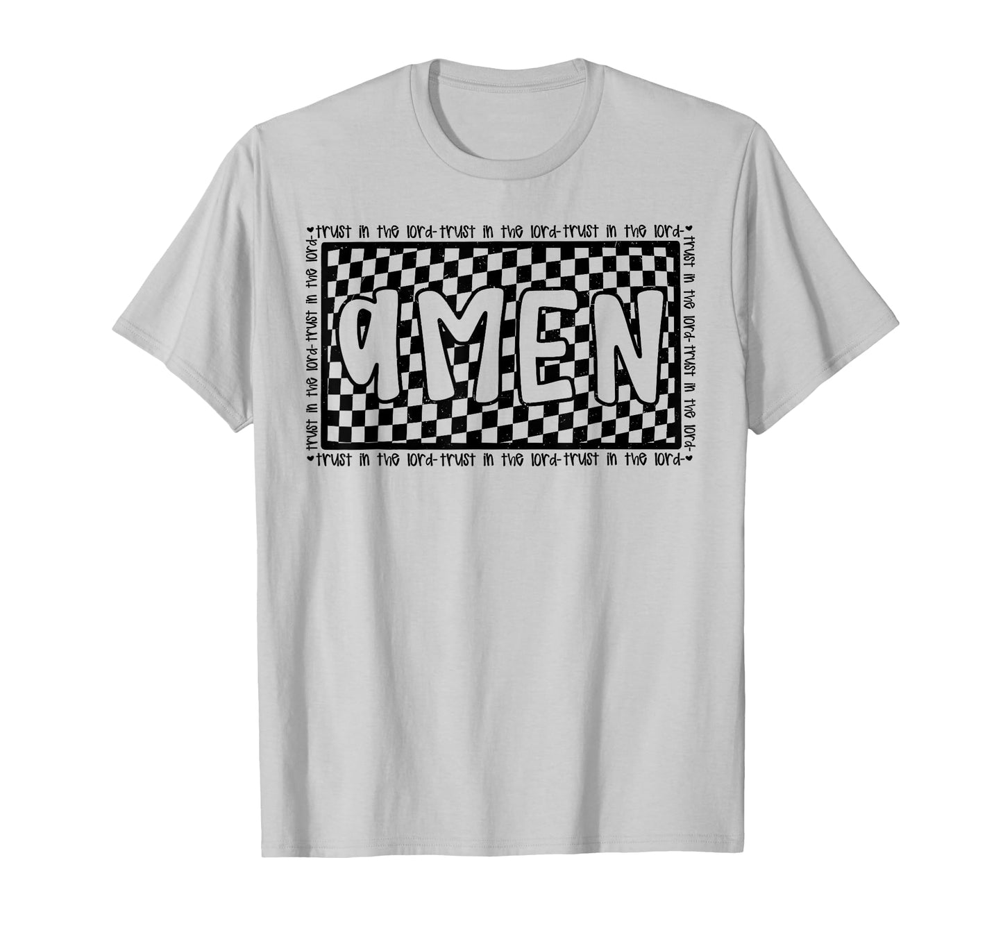 Checkered Amen Vintage Jesus Bible Verse Christian Religious T-Shirt