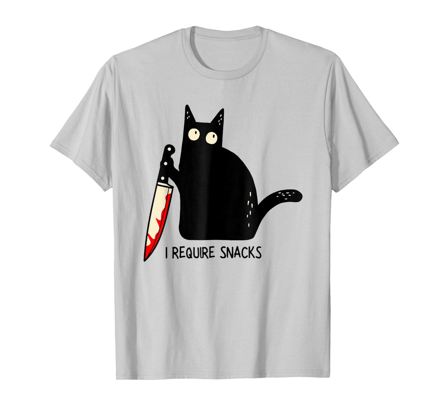 Funny Cat Meme I Require Snacks Design Men Women Kids T-Shirt