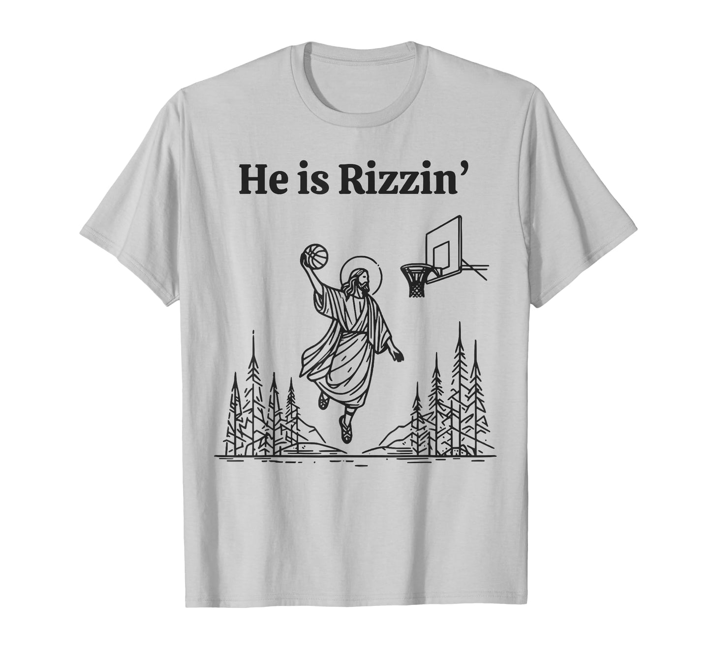 He Is Rizzin Shirt Basketball Jesus Funny Easter Christian T-Shirt