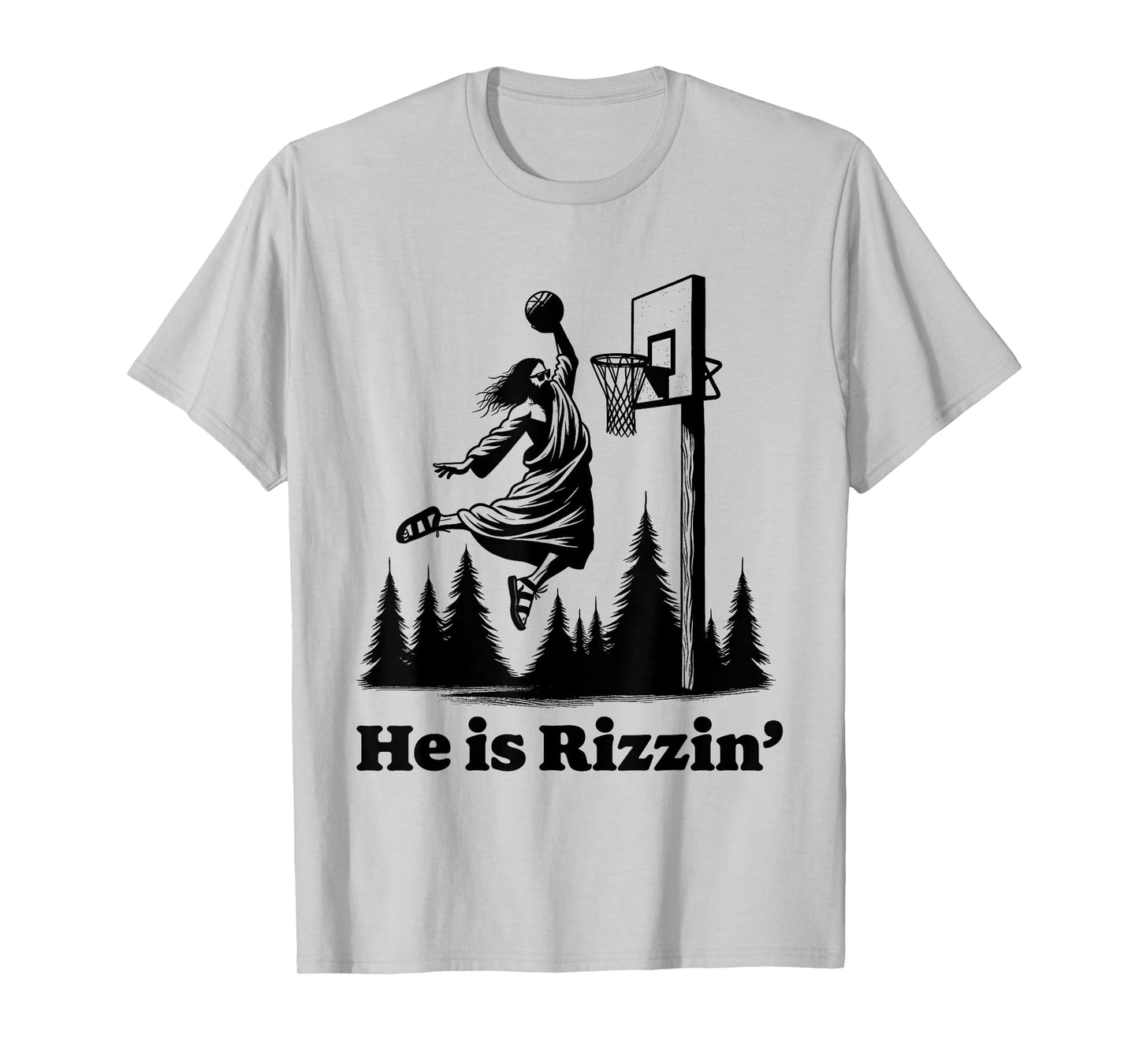 He Is Risen Meme Jesus Playing Basketball Funny Easter T-Shirt