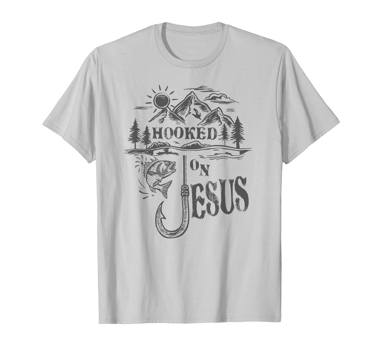 Hooked on Jesus Christ Faith Hope Love Christian T-Shirt