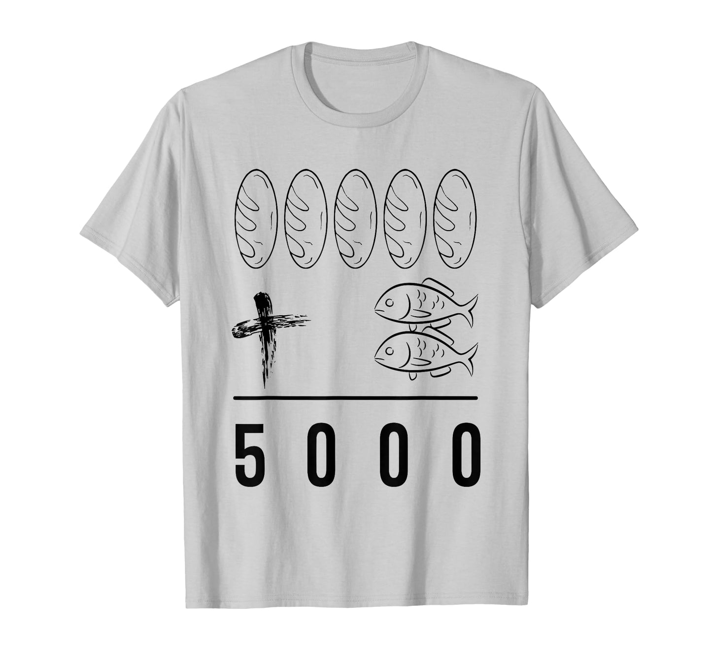 Retro Five Loaves Plus Two Fish Equals 5000 Christian T-Shirt