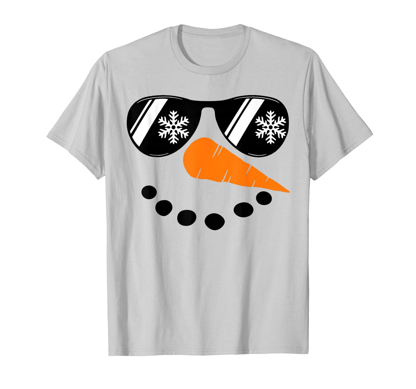 Snowman Face Family Christmas Matching Costume Men Women Kid T-Shirt