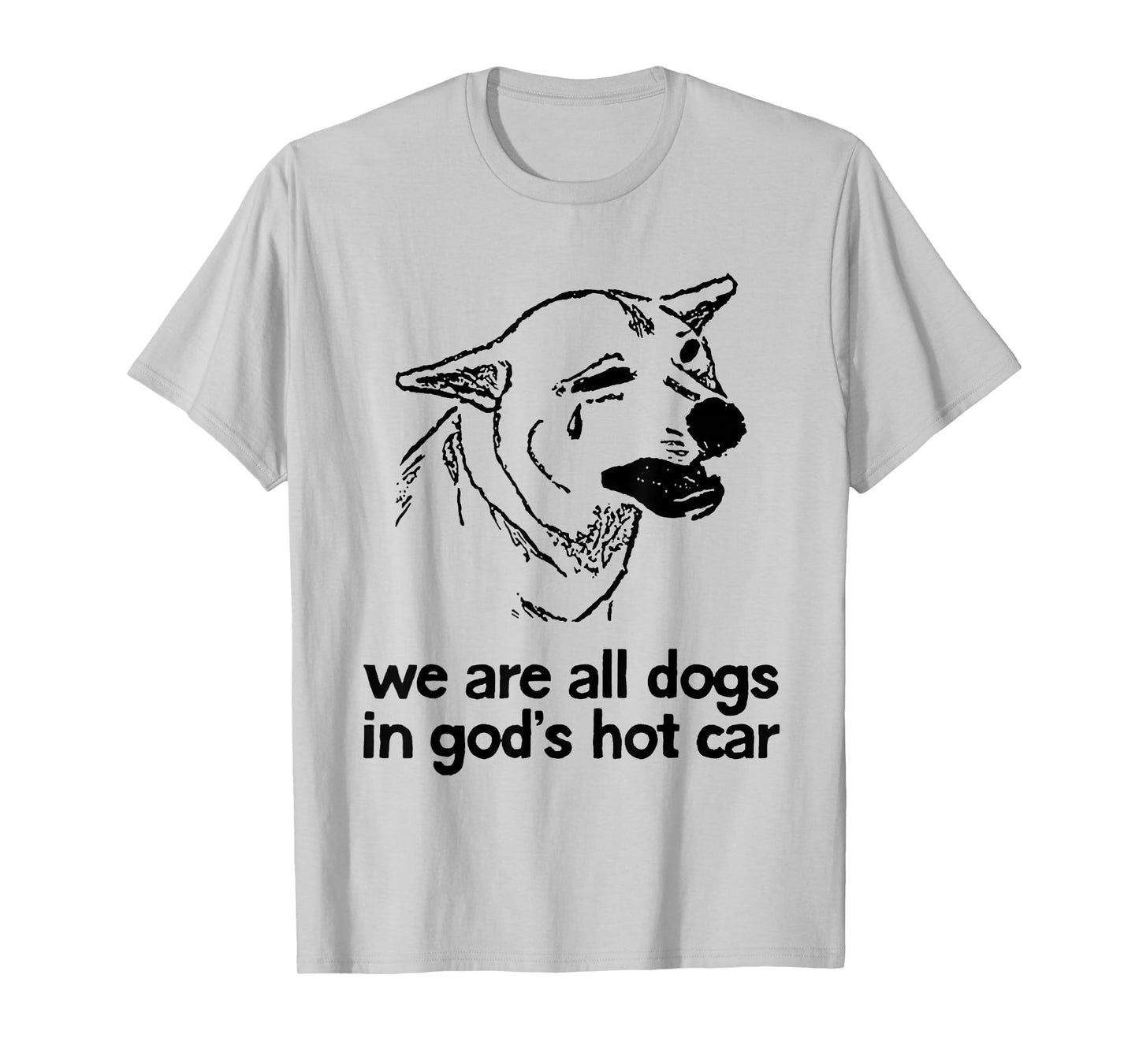 We are All Dogs in God's Hot Car Funny Dog Meme T-Shirt