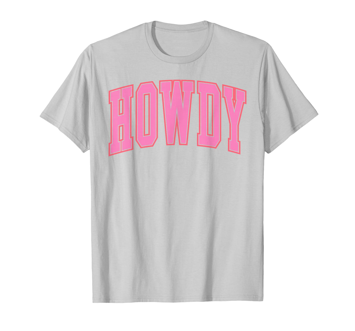 Preppy Cowgirl Varsity Pink Howdy Western Women Girls T-Shirt
