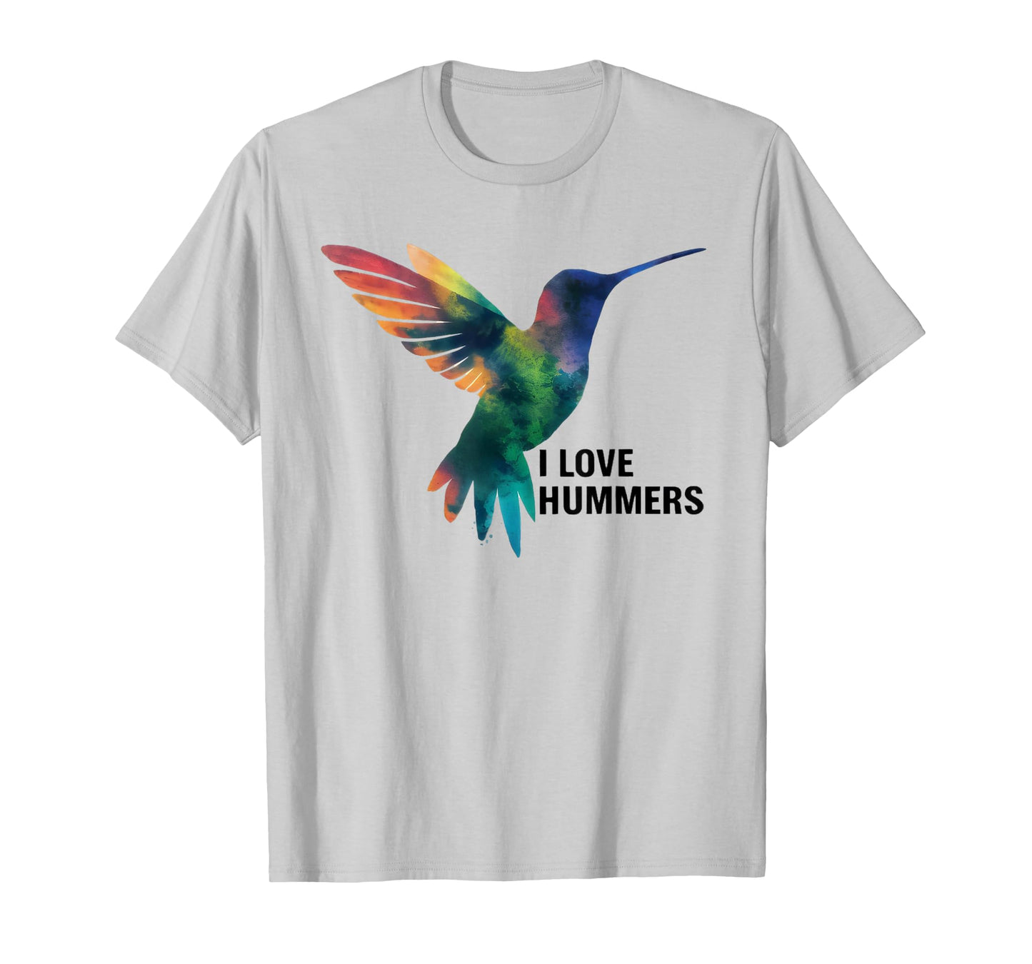 I Love Hummers bird Watercolor Stylized Colibri T-Shirt