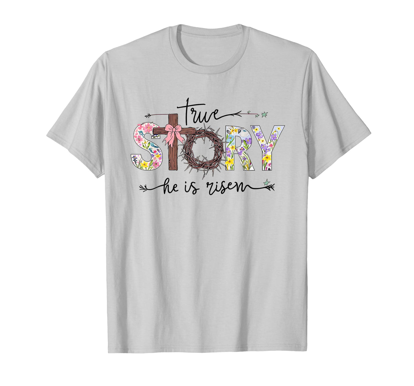 Trendy He Is Risen Christian Ladies Cute Popular Easter T-Shirt