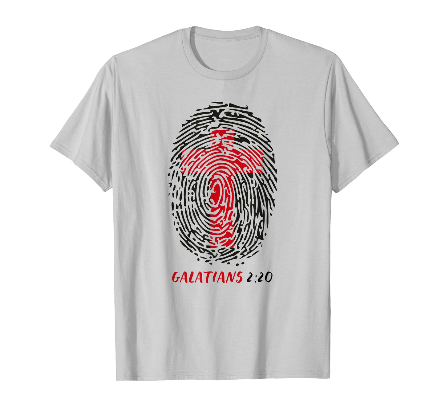 Galatians 2:20 - My Identity in Christ Cross in Thumbprint T-Shirt