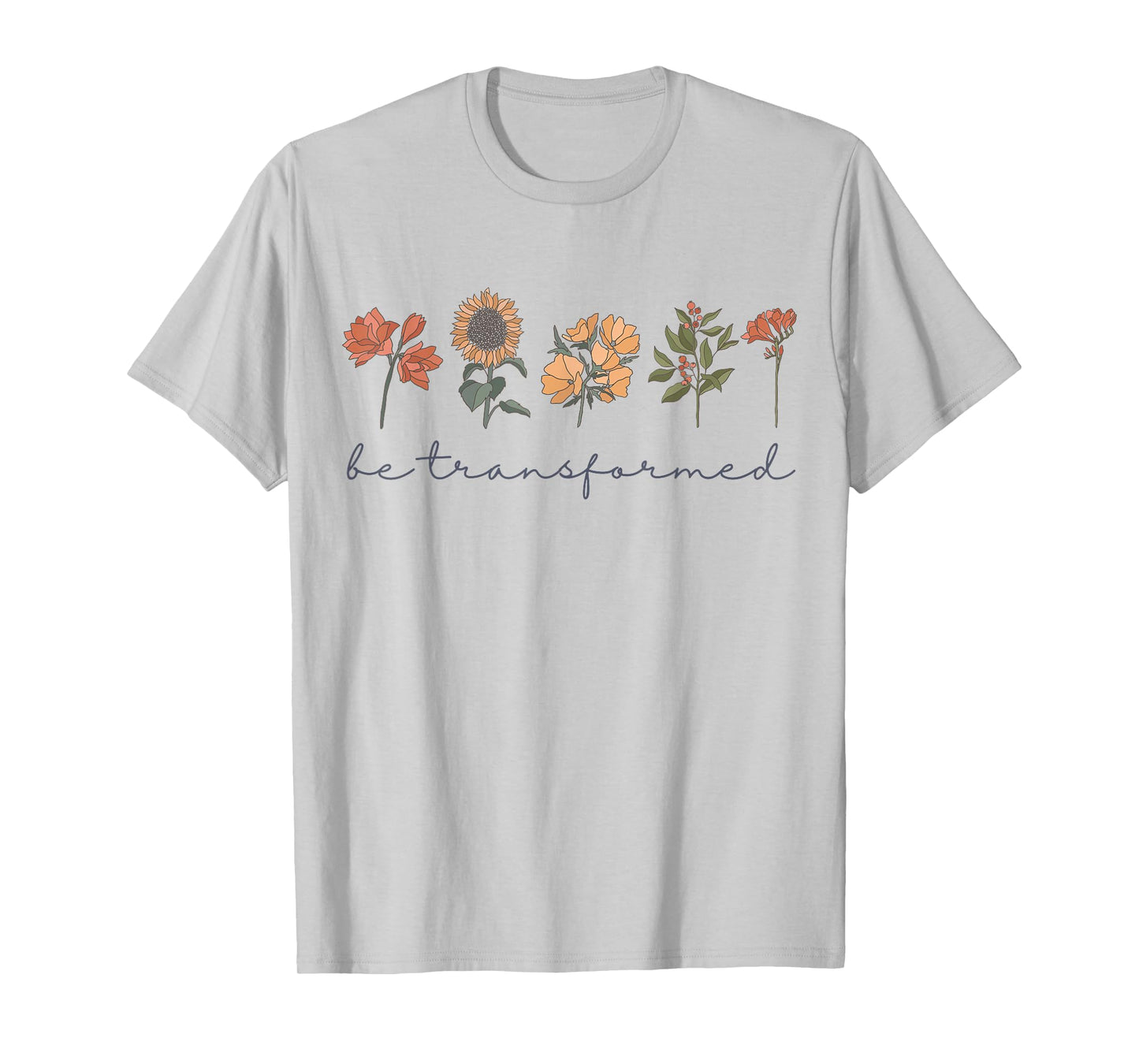 Romans 12:2 Scripture Christian Bible Faith Boho Wildflowers T-Shirt