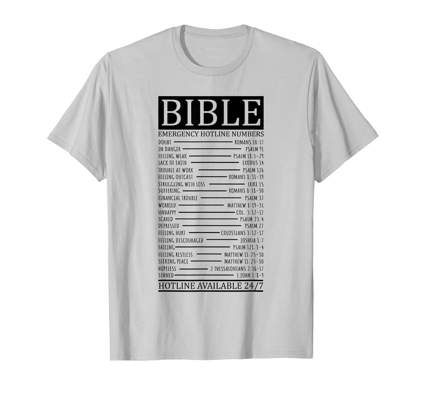 Bible Emergency Hotline Numbers | Christian T-Shirt