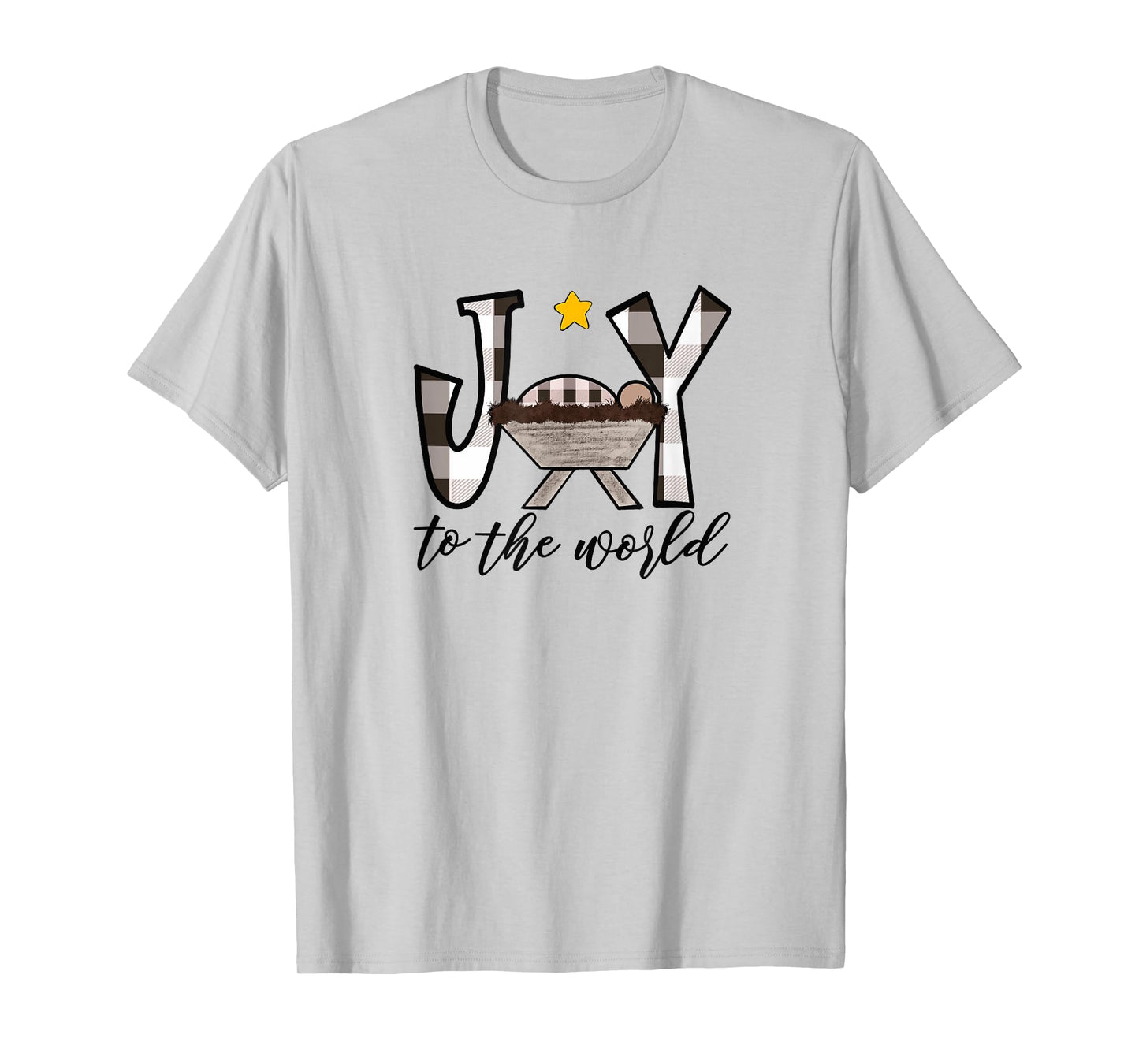 Joy To The World Baby Jesus In the Manger Christmas Design T-Shirt