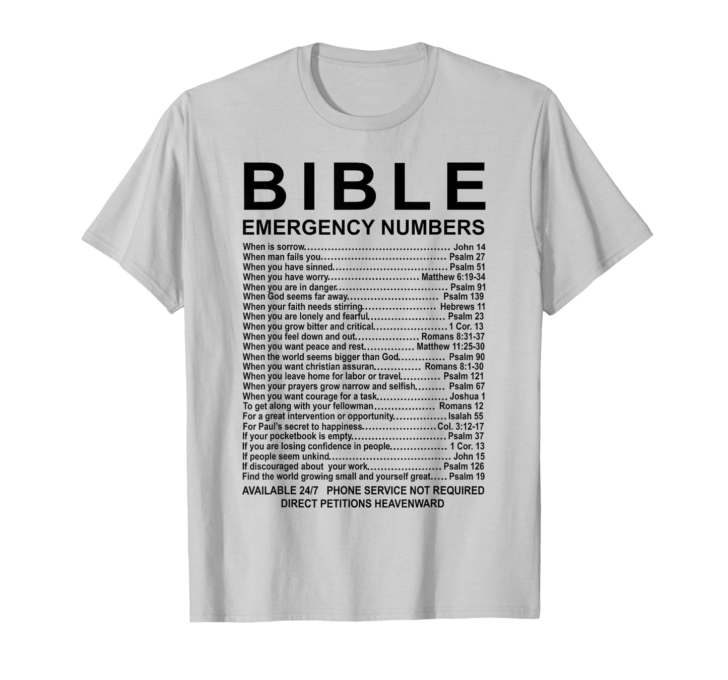 Bible Emergency Numbers T-Shirt