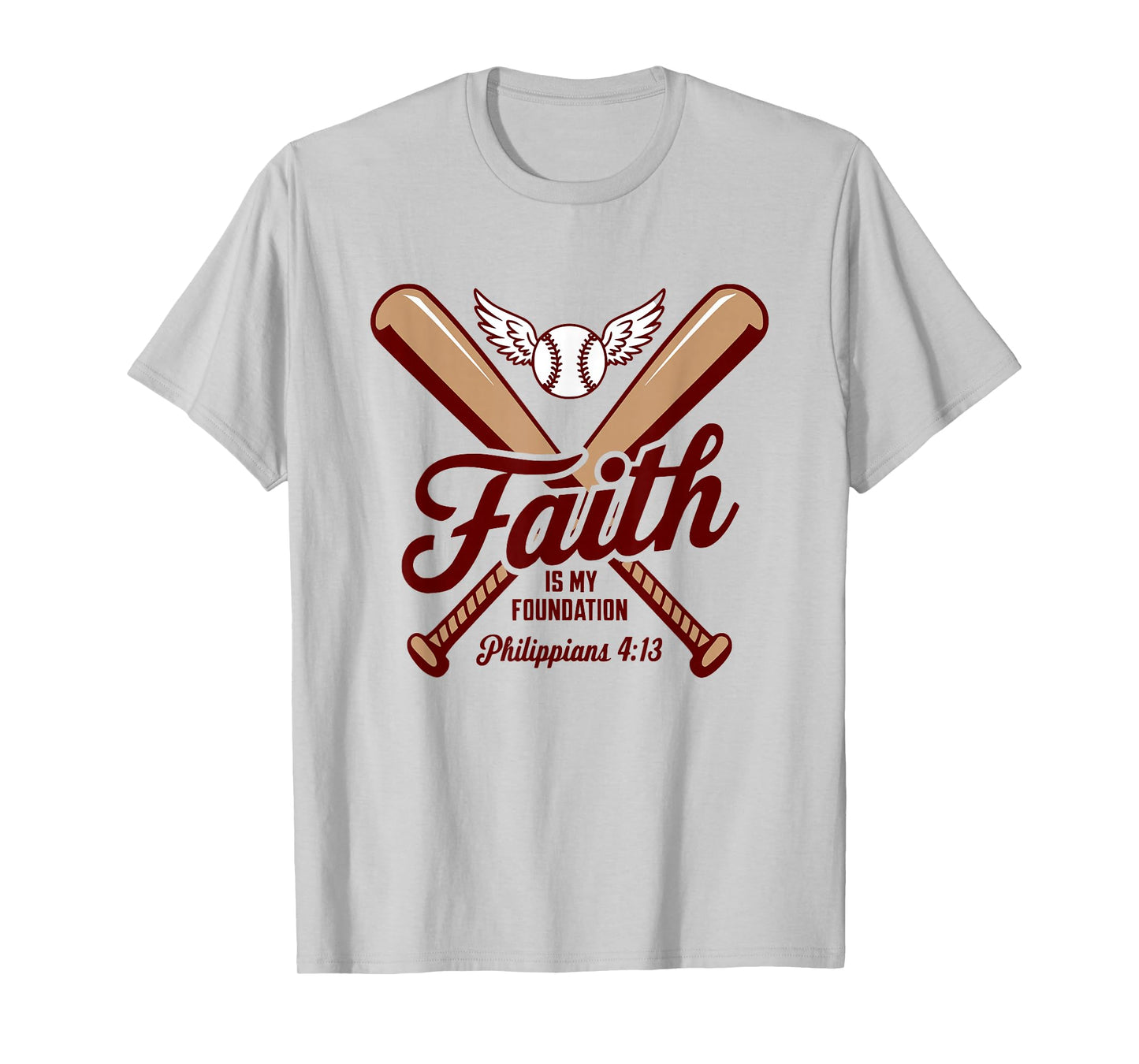 Christian Baseball Player Sports Bible Verse Design T-Shirt