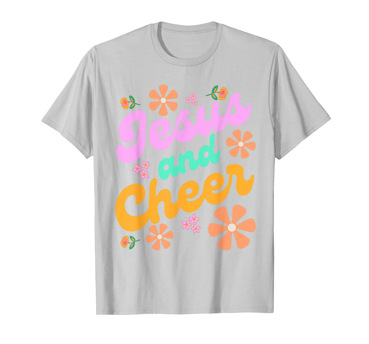 Jesus and Cheer Cheerleading Coach Funny Groovy y2k Chrstian T-Shirt