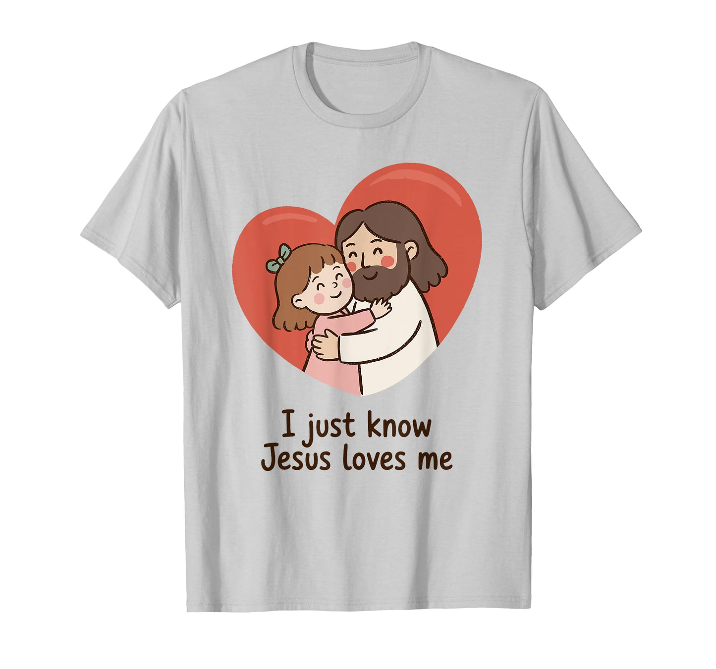 Jesus Hug with Child Heart Cute Christian Message T-Shirt