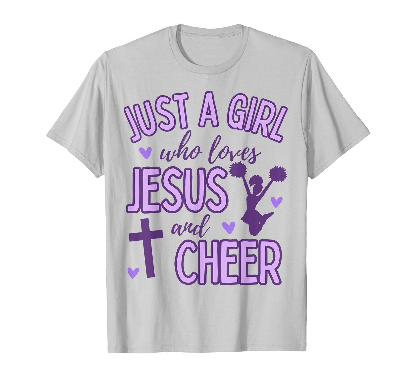 Just A Girl Who Loves Jesus and Cheer Cheerleading Christian T-Shirt