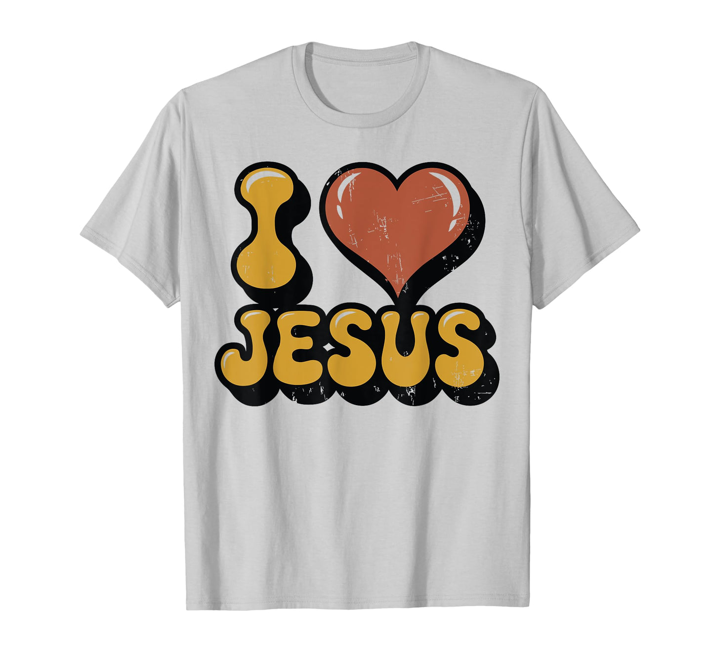 Vintage Distressed I Love Jesus I Heart Jesus Rustic Faith T-Shirt