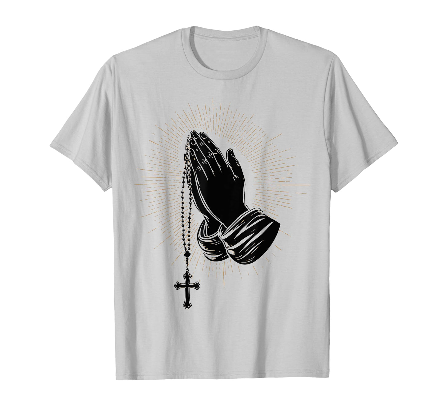 Rosary Praying Hands Faith Religious Christian Catholic T-Shirt