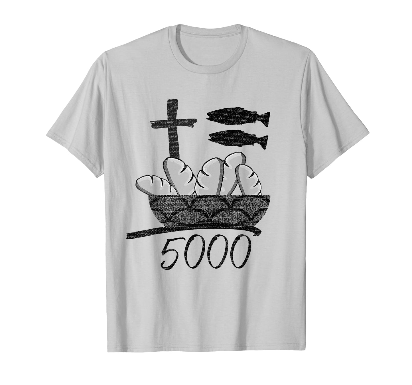 2 Fishes 5 Breads Bible Verses Religious Christian T-Shirt