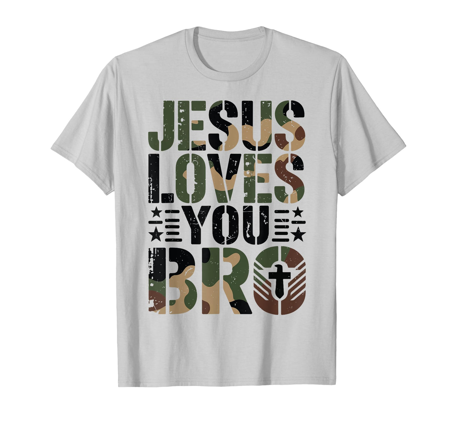 Youth Boy Jesus Loves You Bro Camo Christian Funny Teen Girl T-Shirt